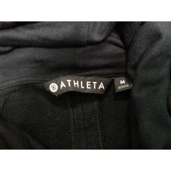 Athleta Sweatshirt Black Coaster Luxe Cowl Neck Pullover Lounge Medium M - Picture 4 of 8